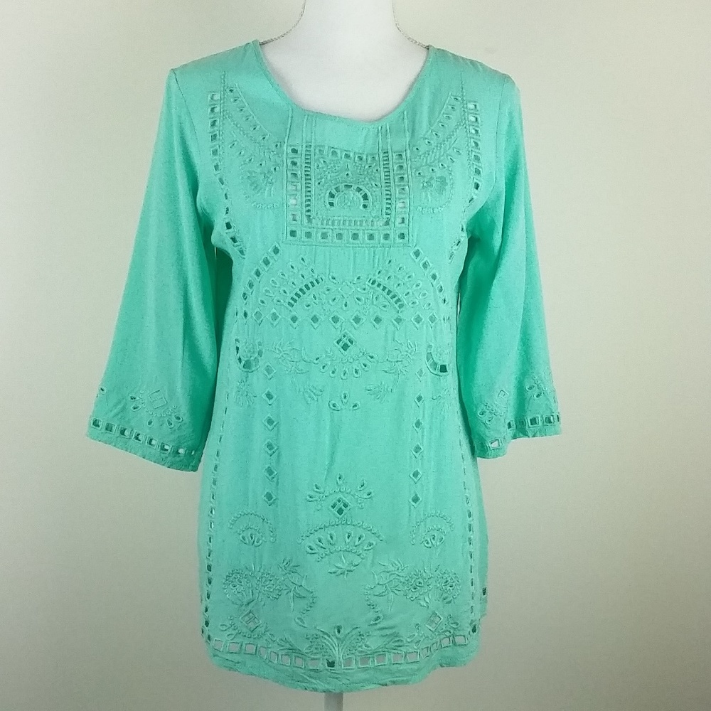 Solitaire Swim Green Swim Suit Cover Up Tunic